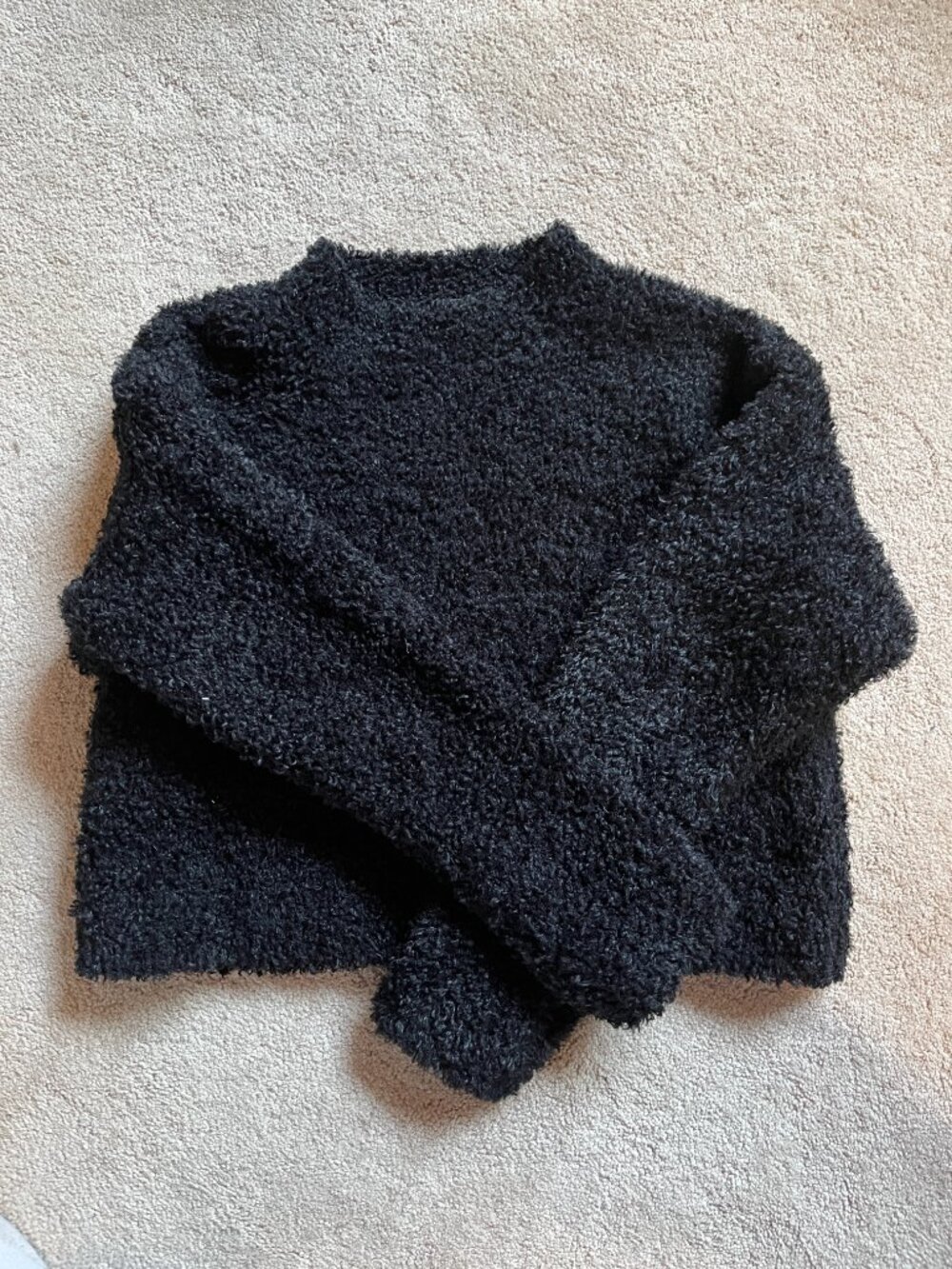 Halogen Fuzzy Soft Shimmer Black Sweater Size XS